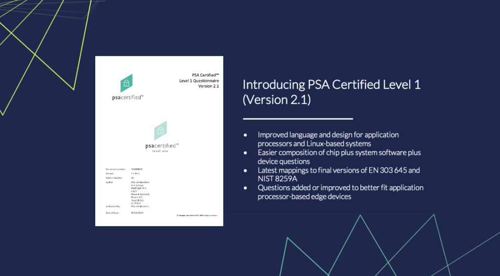 PSA Certified Level 1 version 2.1 improvements