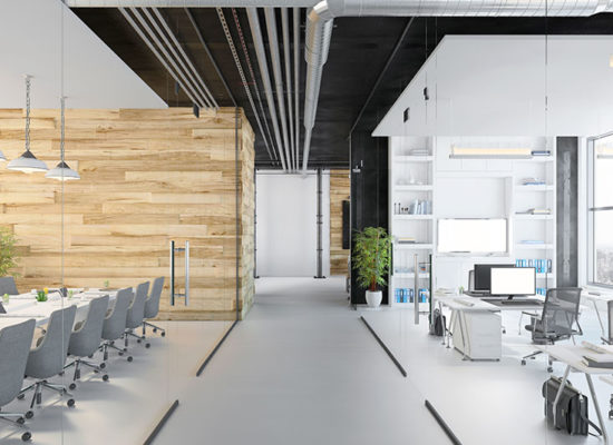Modern open plan office interior