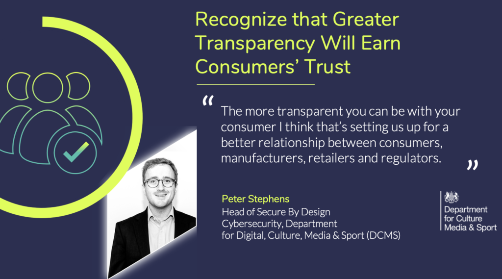 Peter Stephens from the Department for Culture, Media and Sport suggest that we need greater transparency to build consumer trust.